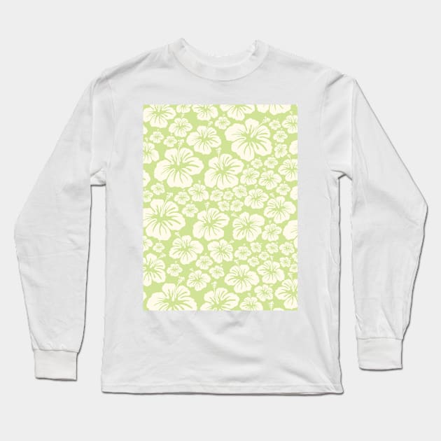 hibiscus tropical lime green aloha Hawaii coconut girl aesthetic iPhone case Long Sleeve T-Shirt by blomastudios